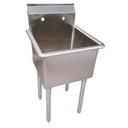 Bk Resources 24.5 in W x 21 in L x Free Standing, Stainless Steel, Utility Sink BKUS6-1-1821-14